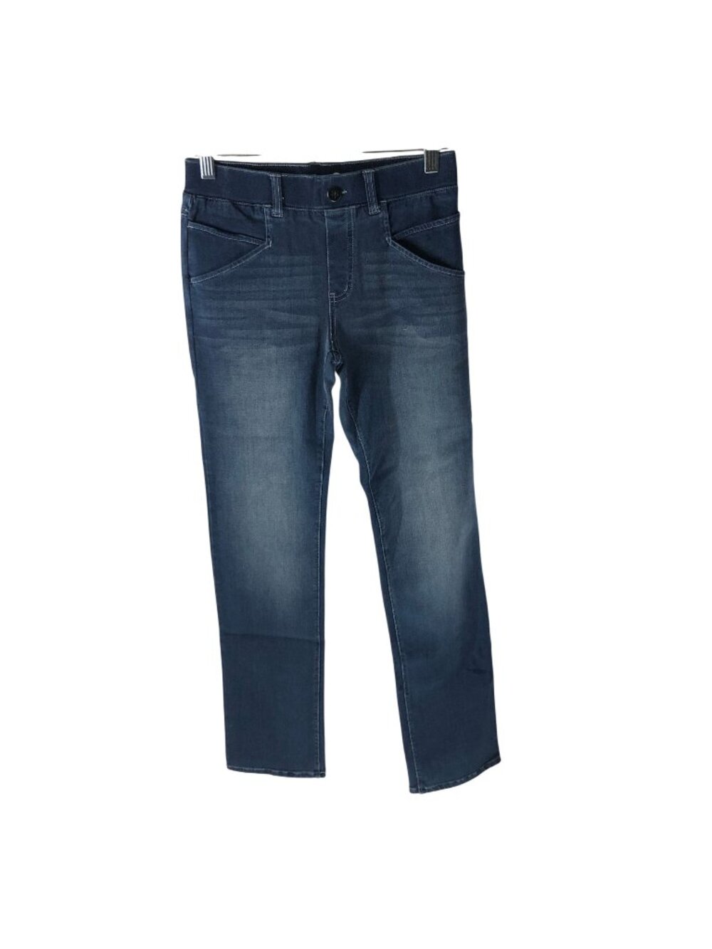 Betabrand Straight-Leg 7-Pocket Betabrand Yoga Denim Jeans Blue Size XS